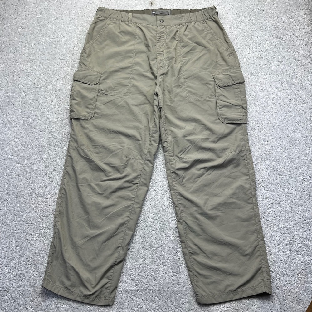 REI Sahara Cargo Pants Mens XL 30L Sage Green Nylon Hiking Outdoor Trekking